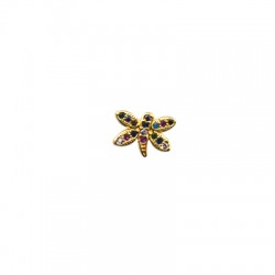 Brass Earring Butterfly w/ Zircon 10x7mm