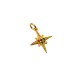 Brass Charm Star w/ Zircon 14x15mm