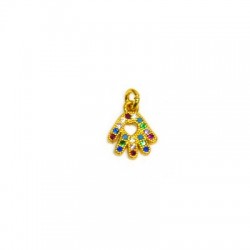Breloque en Laiton et Zircon en Forme de main et cœur 9 mm