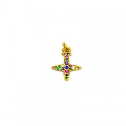Zircon Brass Charm Airplane 11x12mm
