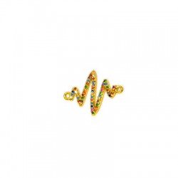 Connecteur en Laiton et Zircon Life Beat 17 x 18 mm