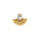 Zircon Brass Pendant Geometric 24x18mm