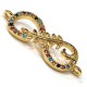 Zircon Brass Connector Eternity 22x9mm