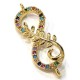 Zircon Brass Connector Eternity 22x9mm