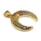Zircon Brass Charm Horn 19x17mm