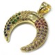 Zircon Brass Charm Horn 19x17mm
