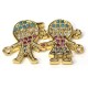 Zircon Brass Connector Boy Girl 20x14mm