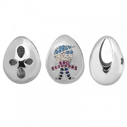 Charm in Ottone Ovale Bambino con Zirconi 15x19mm