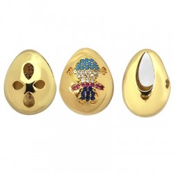 Breloque Ovale en Laiton et Zircon pour Fille 15 x 19 mm