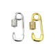 Brass Clasp Lock-Locket Safety Pin w/ Zircon 24x11mm