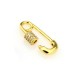 Zircon Brass Screw Clasp Lock-Locket Safety Pin 24x11mm