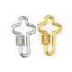 Brass Clasp Lock-Locket Cross w/ Zircon 22x27mm
