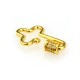 Brass Clasp Lock-Locket Cross w/ Zircon 22x27mm