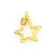Brass Clasp Lock-Locket Star w/ Zircon 22x27mm