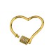 Brass Clasp Lock-Locket Heart w/ Zircon 25x21mm