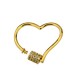 Zircon Brass Screw Clasp Lock-Locket Heart 25x21mm
