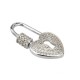 Zircon Brass Screw Clasp Lock-Locket Heart 14x24mm