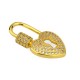 Zircon Brass Screw Clasp Lock-Locket Heart 14x24mm