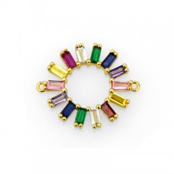 Connecteur rond en Laiton et Zircon 20 mm