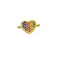 Zircon Brass Connector Heart 10x9mm