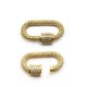 Brass Clasp Oval w/ Zircon 17x29mm