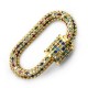 Brass Clasp Oval w/ Zircon 17x29mm