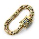 Connettore in Ottone Ovale con Zircone 17x29mm