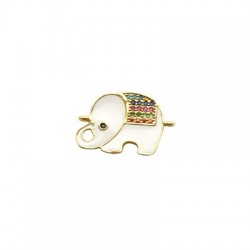 Intercalaire éléphant en Laiton avec Zircons 14x17mm