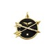 Brass Charm Round Arrows w/ Zircon & Enamel 18mm