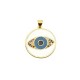 Brass Charm Round Eye w/ Zircon & Enamel 20mm