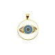 Zircon Brass Charm Round Eye & Enamel 20mm