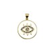 Brass Charm Round Eye w/ Zircon & Enamel 21mm