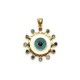 Brass Charm Round Eye w/ Zircon & Enamel 23mm