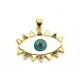 Zircon Brass Pendant Eye & Enamel 21x25mm