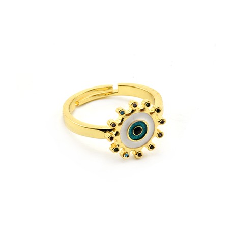 Brass Ring Eye w/ Zircon 21x13mm