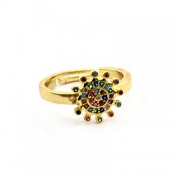 Brass Ring Round w/ Zircon 22mm