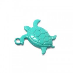 Colgante de Metal Zamak Pintado Tortuga  21x24mm