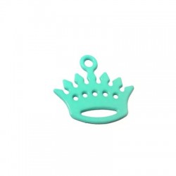 Zamak Painted Casting Charm Crown 18x21mm