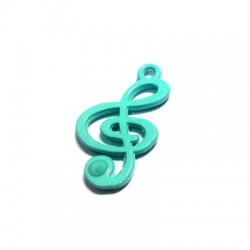 Breloque en Zamak Peint « Sol Key » 26 x 15 mm