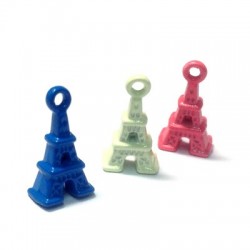 Colgante de Metal Zamak Pintado Torre Eiffel 16x8mm