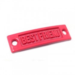 Conector de Metal Zamak Pintado Chapa "Best Friend" 35x9mm