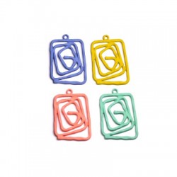 Colgante de Metal Zamak Efecto Goma Irregular 22x38mm
