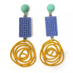 Pendentif en Zamak Effet Caoutchouc Cercles 30 x 32 mm