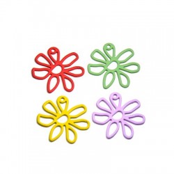 Pendentif Zamak Effet Caoutchouc Fleur 25 mm