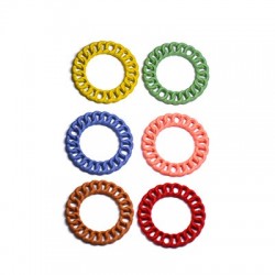 Chaîne Pendentif Cercle Effet Caoutchouc en Zamak 20 mm