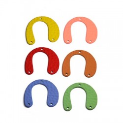 Zamak Rubber Effect Pendant Horseshoe 24x20mm