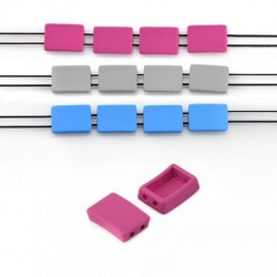 Curseur Rectangulaire en Zamak Effet Caoutchouc 8 x 12 mm