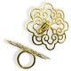 Brass Cast Finger Ring Flower 50mm
