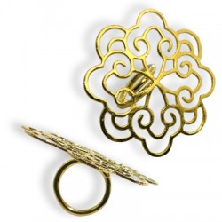 Brass Cast Ring Flower 50mm