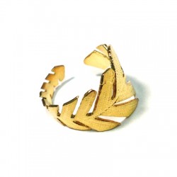 Brass Cast Chevalier Ring Leaf 60x12mm